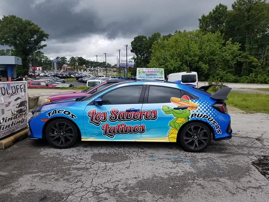 Los Sabores Latinos car wrap by Elite Sign Services