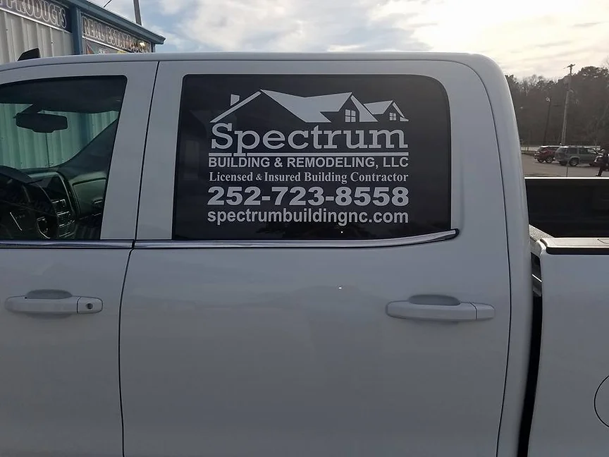 Window Decalfor Spectrum Construciton by Elite Sign Services