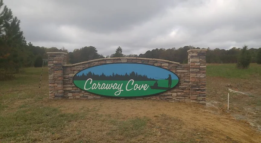 caraway cove subivision sign by elite sign services