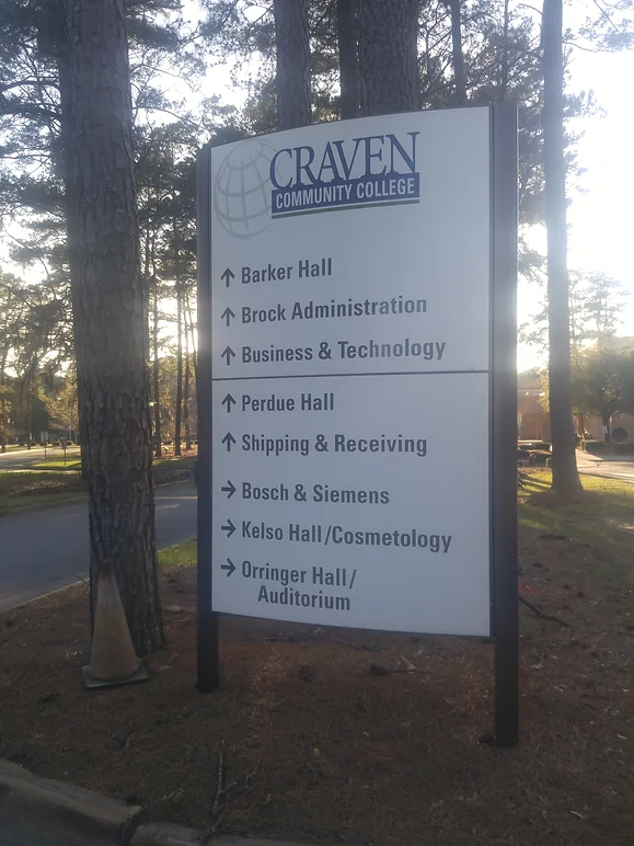 sign for craven community college by elite sign services