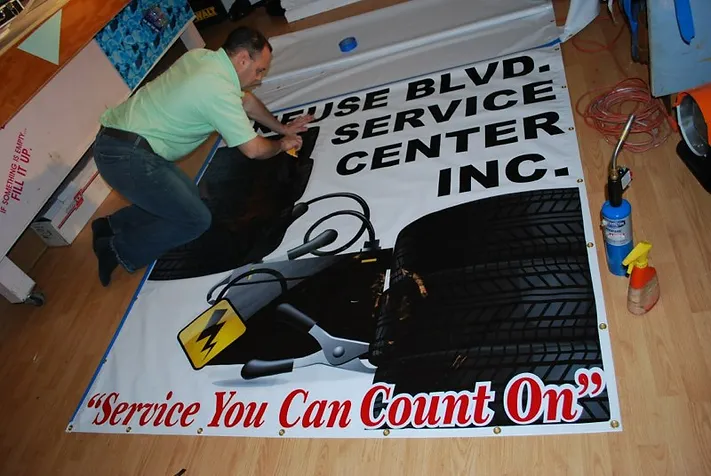 neuse blvd service center banner by elite sign services