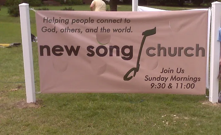 new song church banner by elite sign services