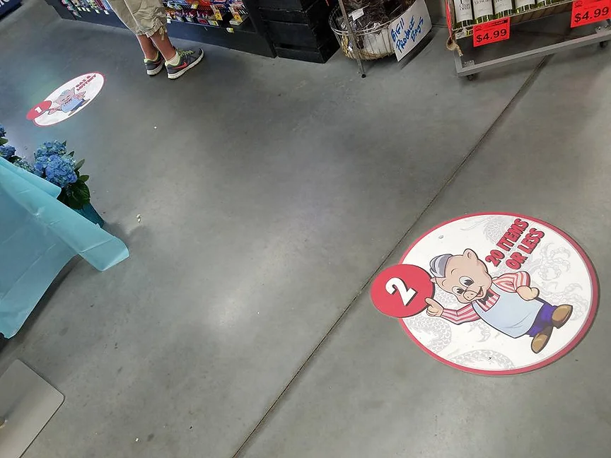 piggly wiggly interior floor decals by elite sign services